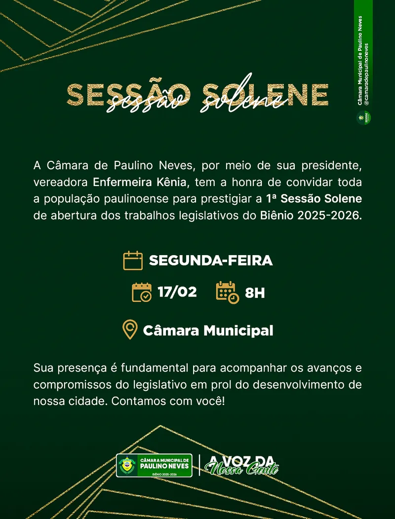 Sessão Solene de Abertura dos Trabalhos Legislativos
