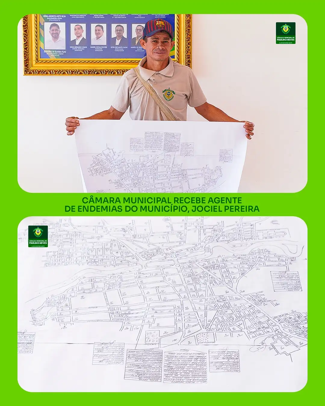 Foto 1 – Câmara Municipal de Paulino Neves recebe agente de endemias e material estratégico para o município