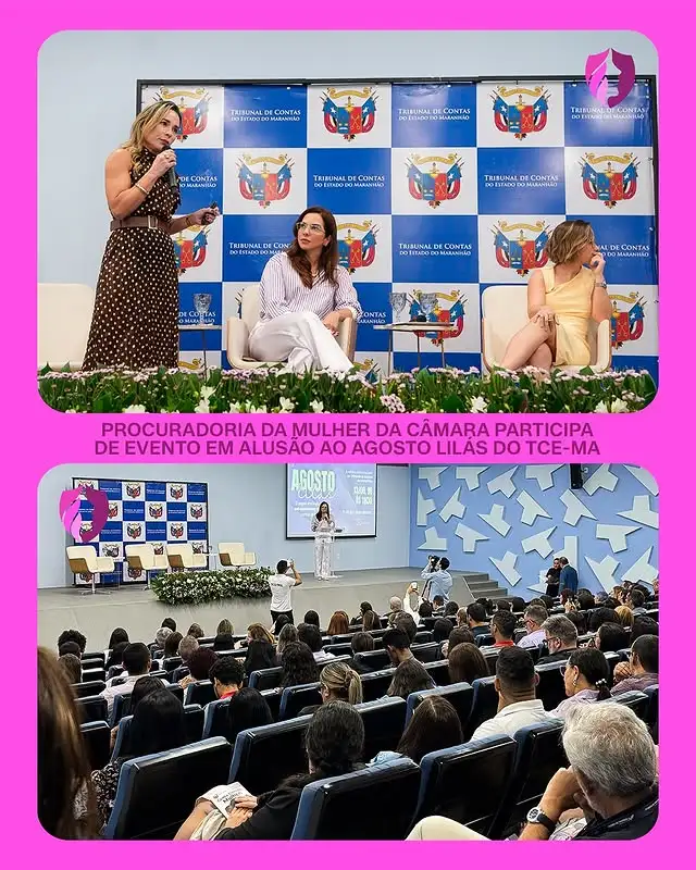 Foto 1 – Procuradoria da Mulher da Câmara participa de evento em alusão ao Agosto Lilás do TCE-MA